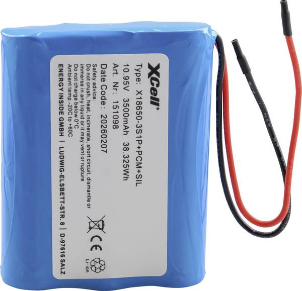 Batteria ricaricabile speciale 3x 18650 XCell   Li-Ion 11.1 V 3500