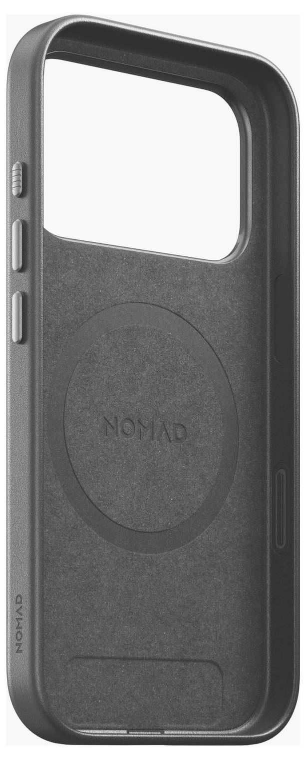 Custodia per telefono Nokia nera con ritaglio rialzato per la fotocamera e protezioni per i pulsanti laterali, mostrata su uno sfondo bianco neutro.