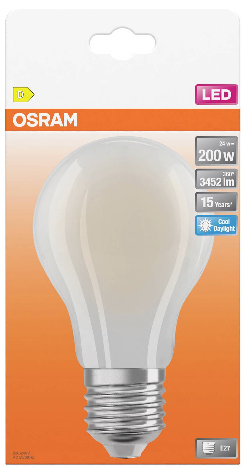 OSRAM 4099854785245 LED (monocolore) ERP D (A - G) E27 Forma fissa 24 W Bianco neutro non dimmerabile 1 pz.-2
