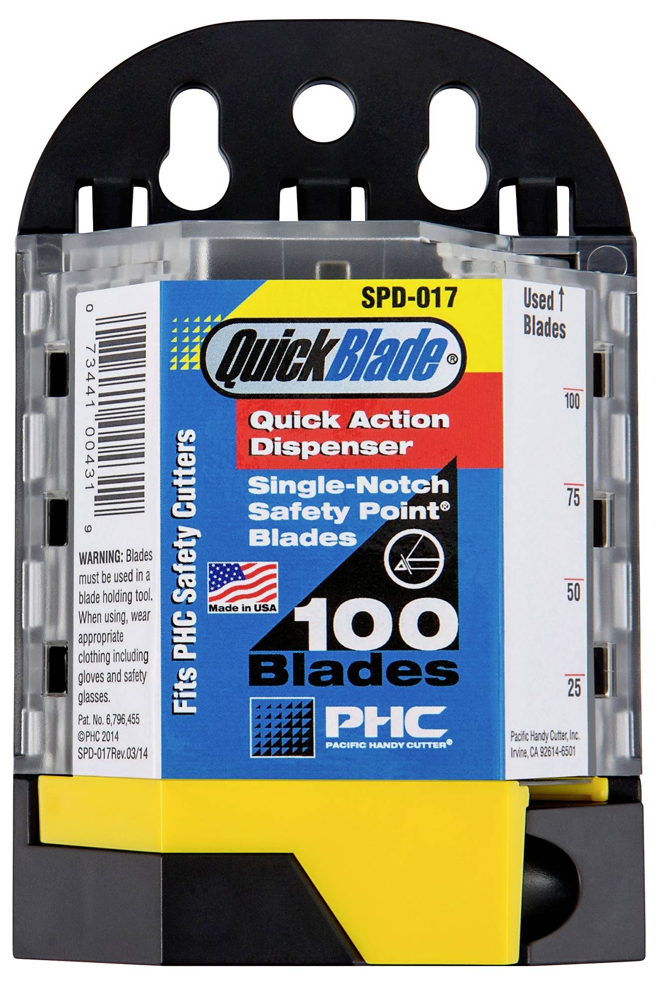 PHC SPD017 Dispenser Quickblade® SPD-017 con lame universali a punta di sicurezza SP-017 100 pz.-1