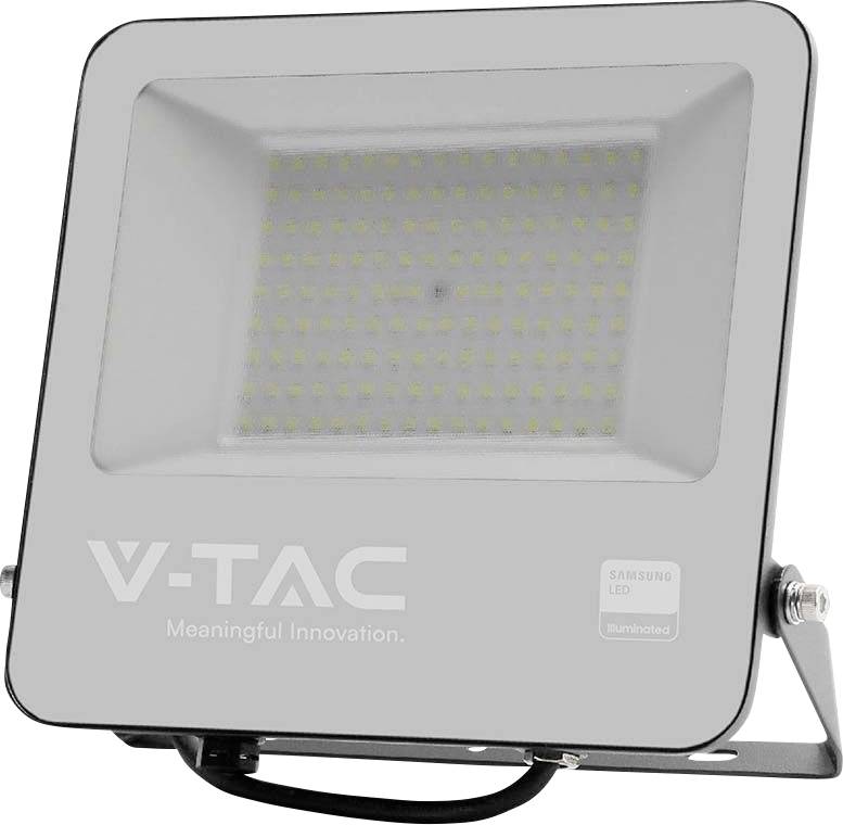 Faro LED V-TAC grigio con pannello luminoso rettangolare e staffa di montaggio in metallo regolabile