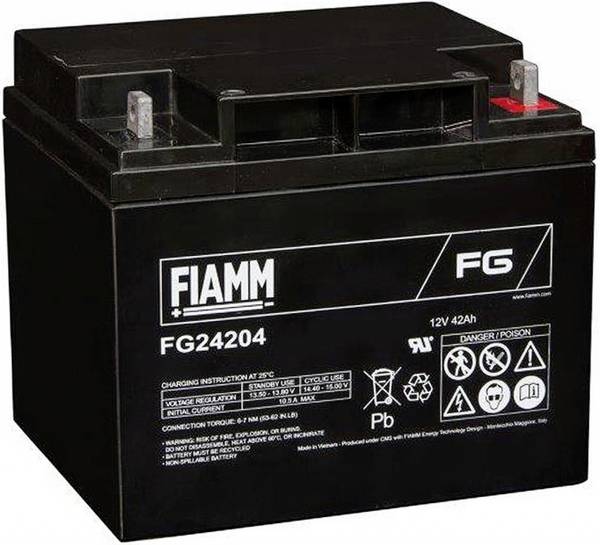 Fiamm FG24204 108853 Batteria al piombo 12 V 42000 Piombo-AGM (L x A x P) 165 x 170 x 197 mm Vite M6