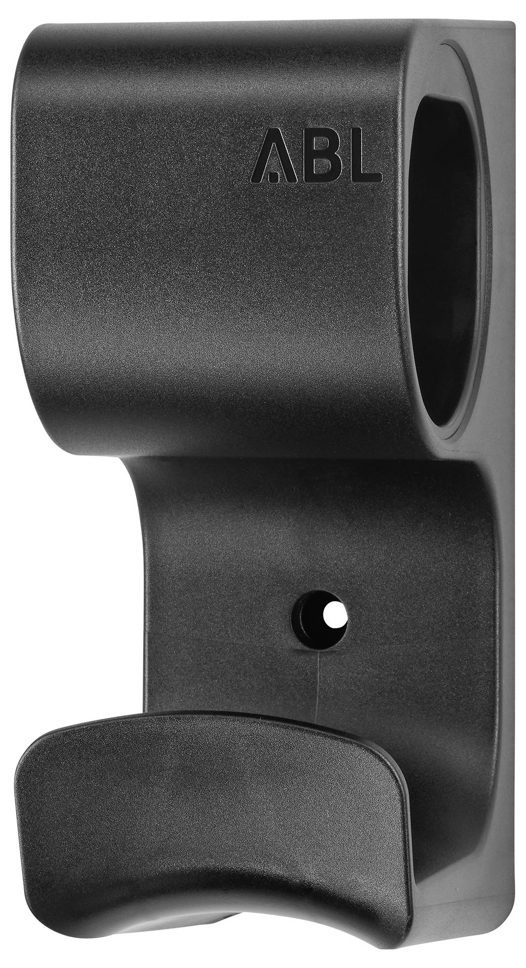 Apparecchio cilindrico montato a parete di colore nero etichettato 'ABL' con un supporto inferiore arrotondato e un piccolo sensore o indicatore anteriore.