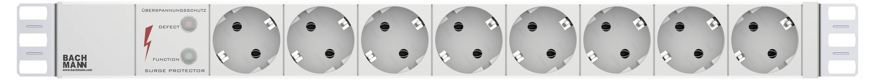 BACHMANN 19" multipresa a 8 vie con ÜS senza interruttore-2