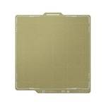 Pannello quadrato verde oliva opaco con angoli arrotondati e piccole linguette, mostrato isolato su sfondo bianco.