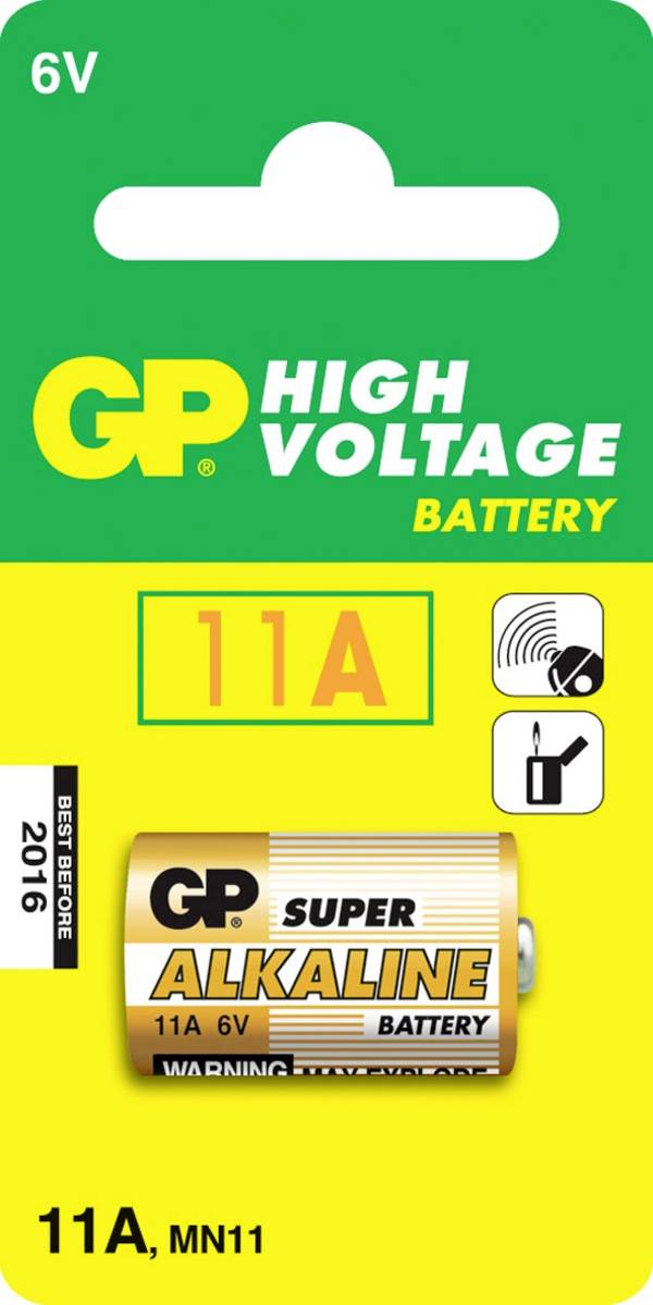 GP GP11ASTD776C1 (Modell: GP11A) Batteria speciale 11 A  Alcalina/manganese 6 V 38 mAh 1 pz.