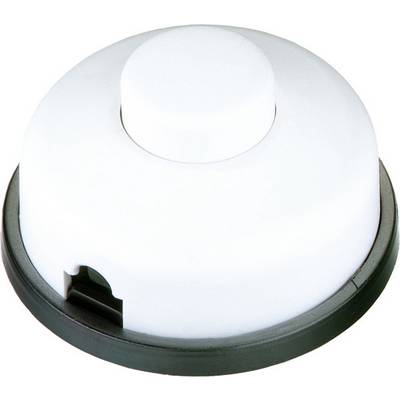 Supporto in plastica di forma semi-sferica bianca con base nera e piccola tacca laterale, mostrato su uno sfondo neutro.