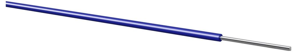 Penna blu con punta argentata su sfondo bianco, disposta diagonalmente attraverso l'immagine.