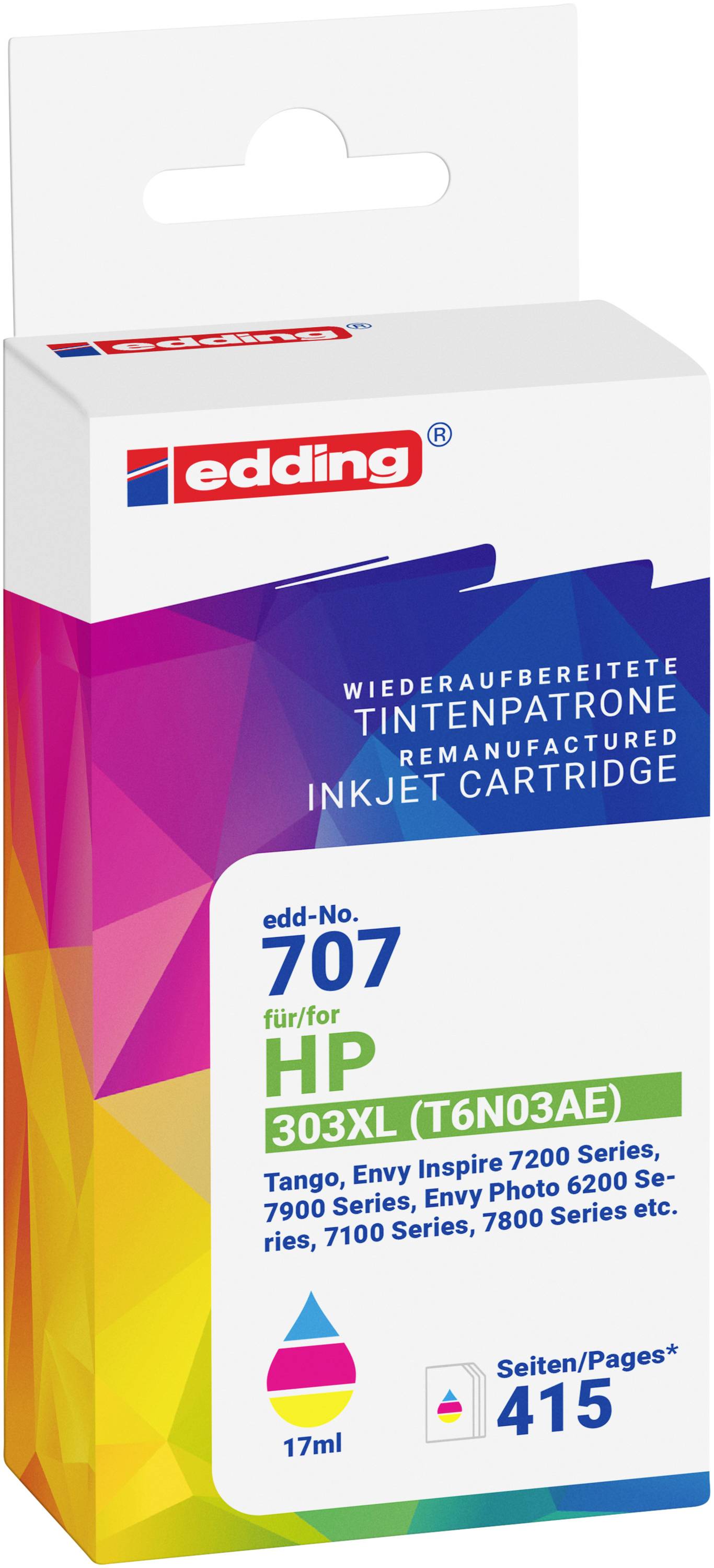 Cartuccia Edding Compatibile sostituisce HP 303XL (T6N03AE) Ciano, Magenta, Giallo EDD-707 18-707-0