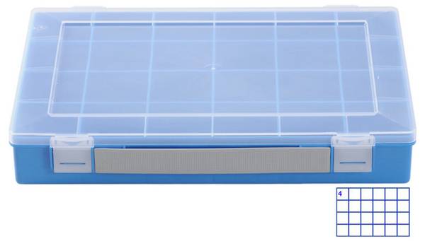 Hünersdorff 604900  Scatola di immagazzinaggio PP-CLASSIC  (L x L x A) 225 x 335 x 55 mm Blu 1 pz.