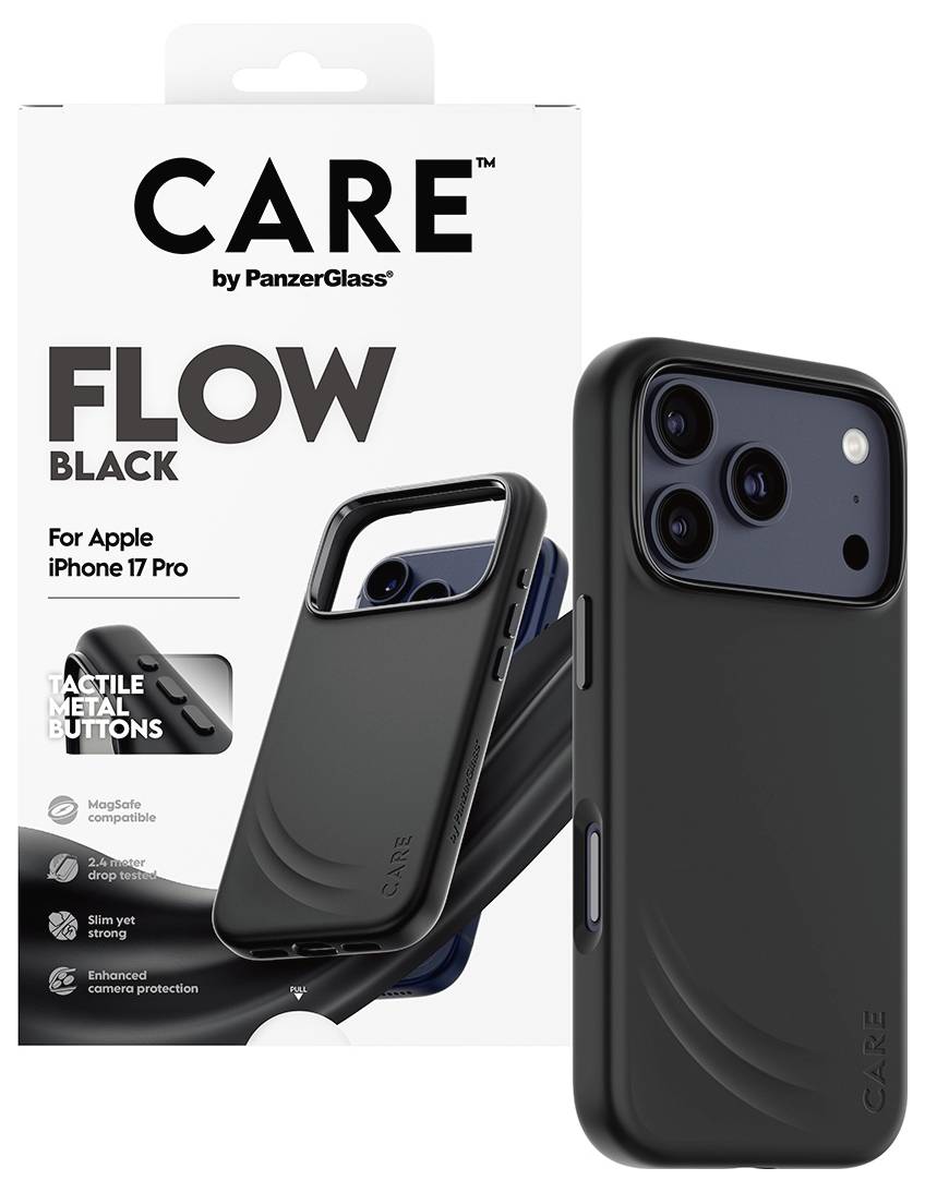 PanzerGlass CARE Feature Flow Backcover per cellulare Apple iPhone 17 Pro, iPhone 18 Pro Nero Carica induttiva CR58291-1