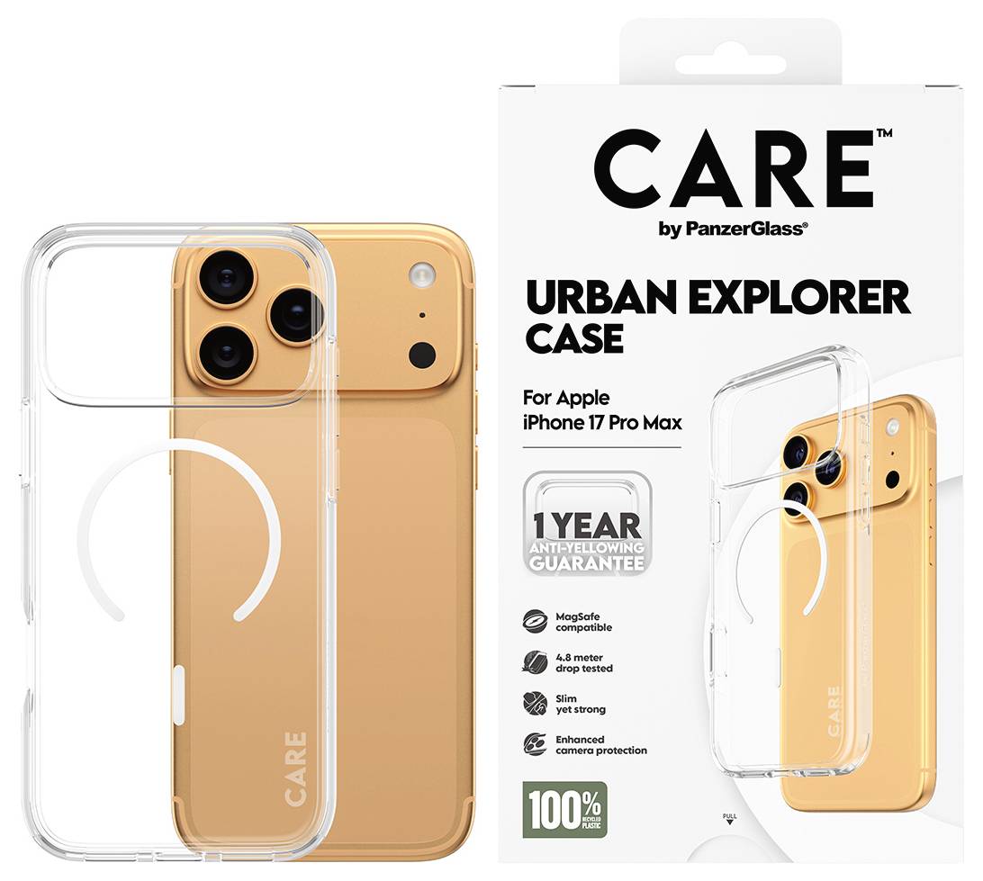 PanzerGlass CARE Flagship Explorer Backcover per cellulare Apple iPhone 17 Pro Max, iPhone 18 Pro Max Trasparente Carica-3