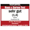 Verdetto del test di 'Haus & Garten Test': 'molto buono' (1,4) per il Vileda PureClean S5 nel test 'Aspiralavapavin (Test individuale)', edizione 2/2025.