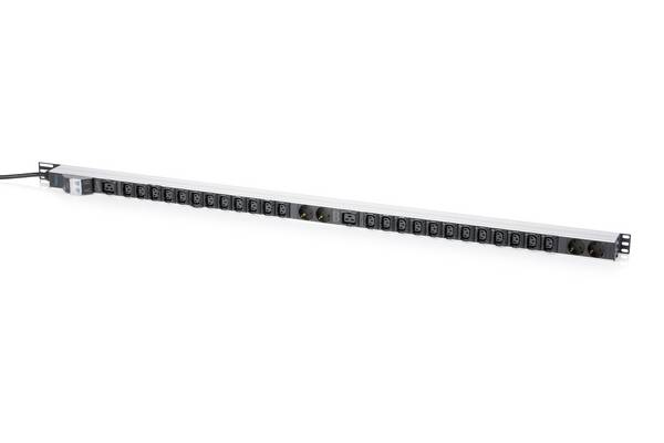 Digitus DN-95453 19 pollici 1 U Presa schuko Adatto per profondità armadio: da 300 mm Nero, Alluminio