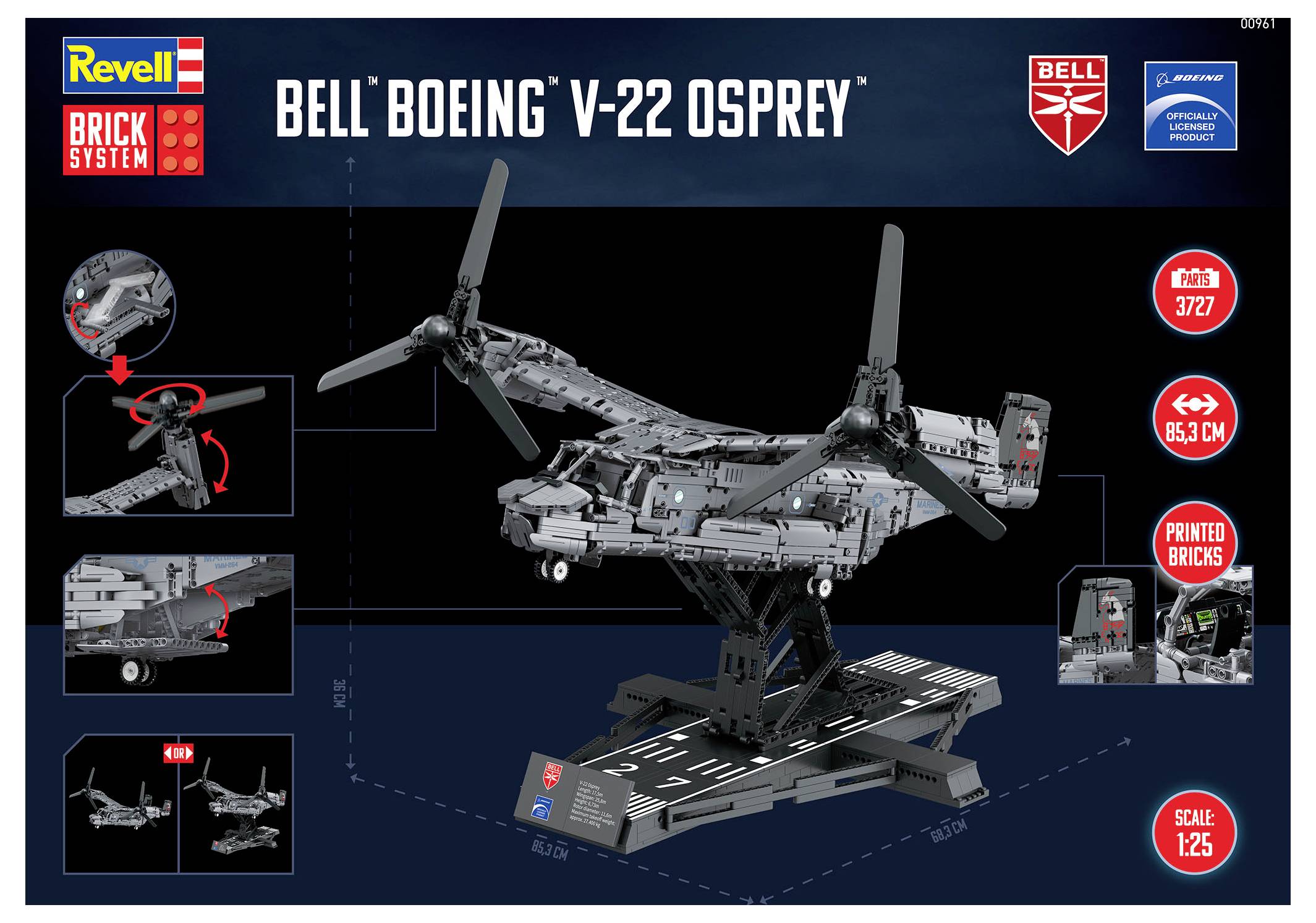 Kit da montare Revell 00961 "Bell Boeing V-22 Osprey" - Brick System 1:25-6