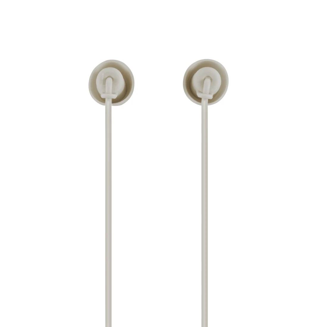 Coppia di ganci con ventose beige con lunghi steli verticali su sfondo bianco.