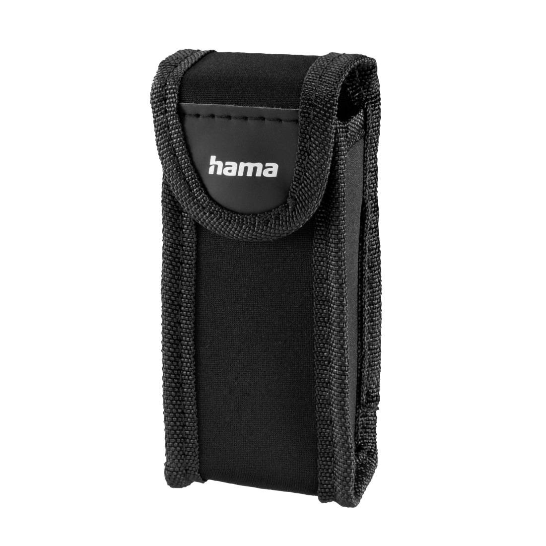 Borsa da trasporto Black Hama con chiusura a aletta, mostrata in posizione verticale su sfondo bianco.