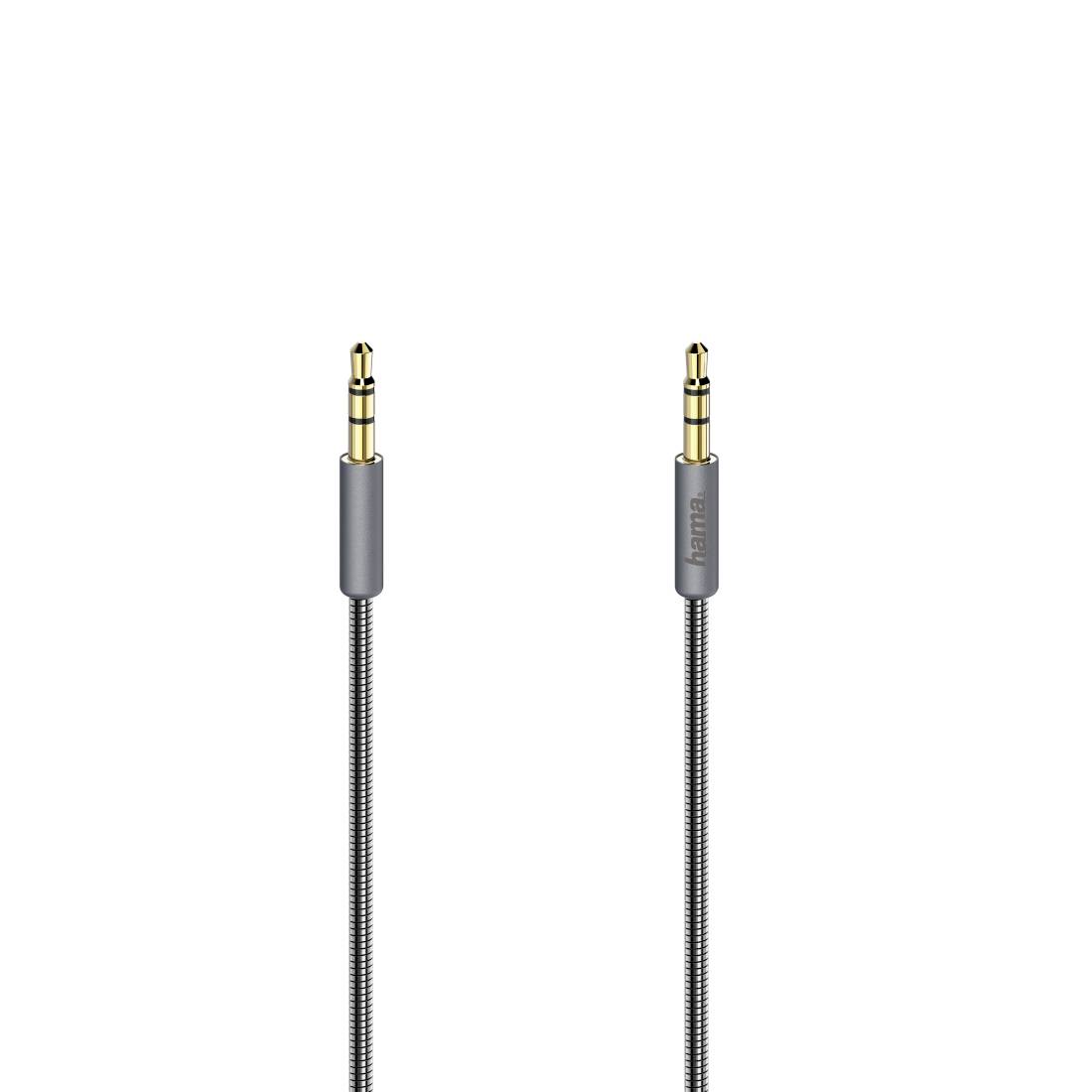Due cavi audio gripi da 3.5 mm con connettori placcati in oro mostrati su sfondo bianco.