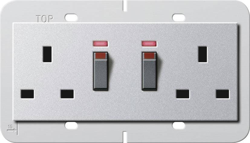 GIRA Presa doppia Alluminio 278426 1 pz.