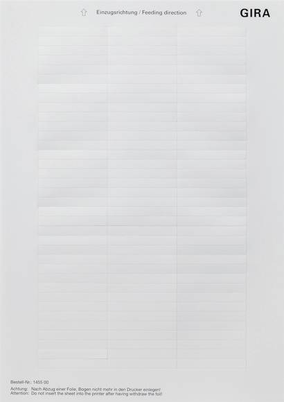 GIRA Foglio di etichettatura 145500 1 pz.