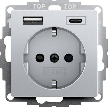 GIRA Presa di corrente Alluminio 245926 1 pz.