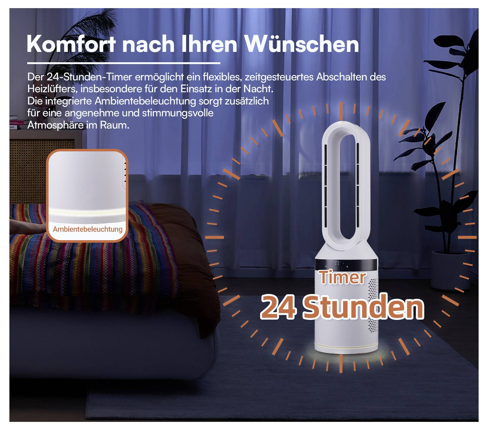 Be Cool BCAnton26 Generatore d'aria calda a colonna Bianco-6