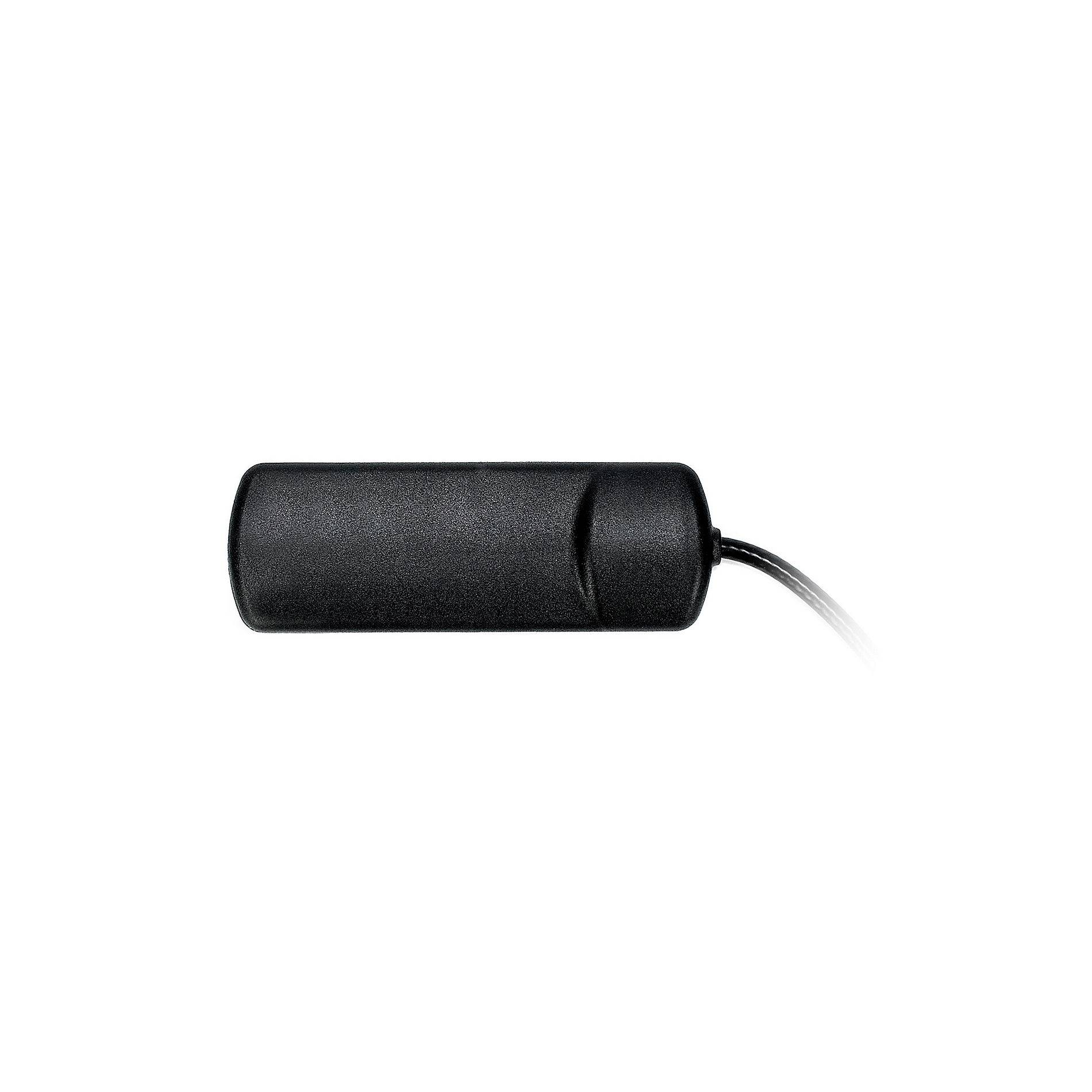 Interruttore inline cilindrico nero per cavi con un cavo che si estende dal lato destro.