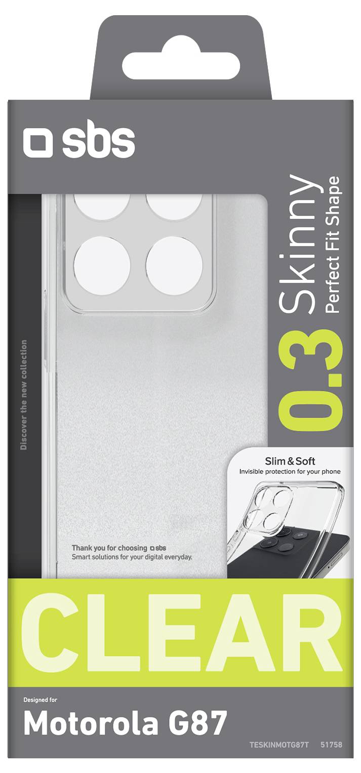 sbs mobile Skinny Backcover per cellulare Motorola G87 Trasparente TESKINMOTG87T-1