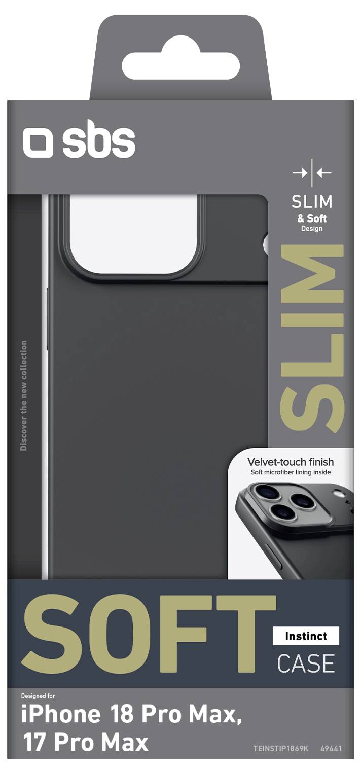 sbs mobile Instinct Backcover per cellulare Apple iPhone 18 Pro Max, iPhone 17 Pro Max Nero TEINSTIP1869K-1