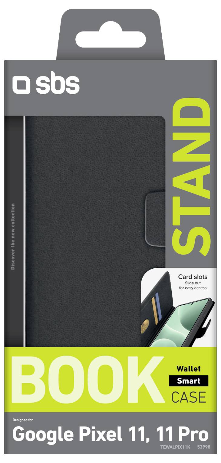 sbs mobile Wallet Smart Custodia a libro Booklet Google Pixel 11, Pixel 11 Pro Nero TEWALPIX11K-1