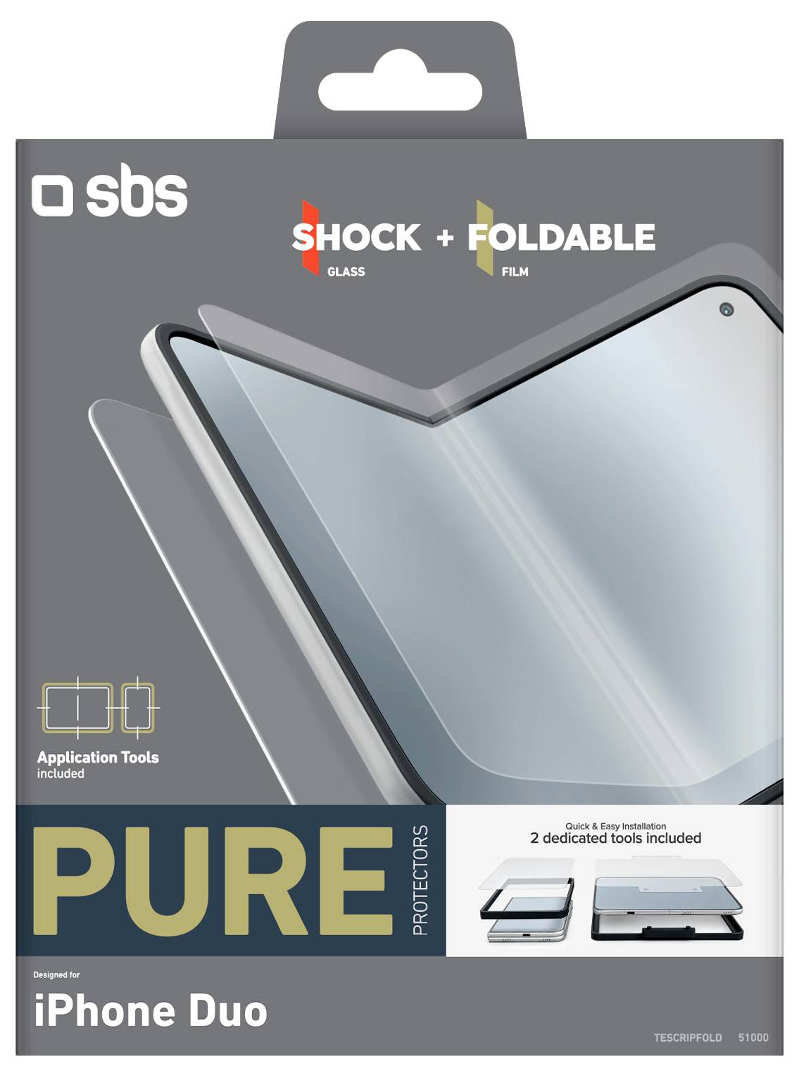 sbs mobile Vetro di protezione per display Apple IPhone duo 1 pz. TESCRIPFOLD-1