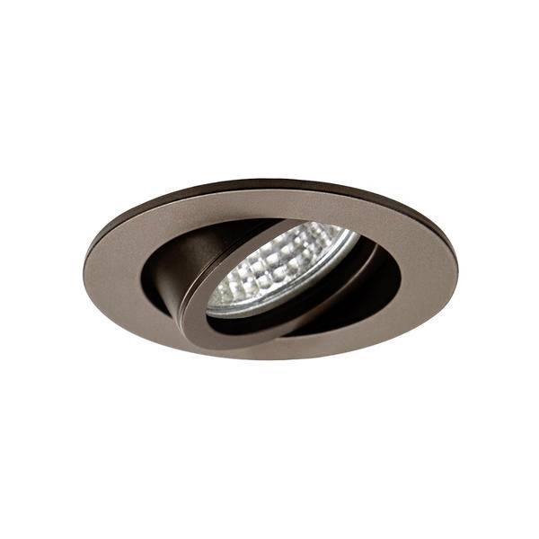 Apparecchio faretto rotondo incassato e regolabile in finitura bronzo con lampada LED visibile