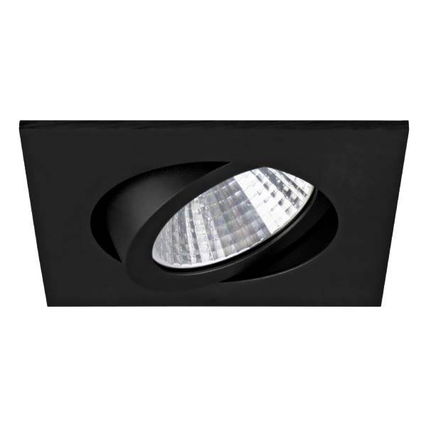 Faretto da incasso a soffitto nero con riflettore rotondo regolabile