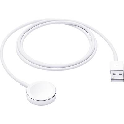 Cavo di ricarica USB bianco con puck di ricarica magnetico rotondo e connettore USB-A