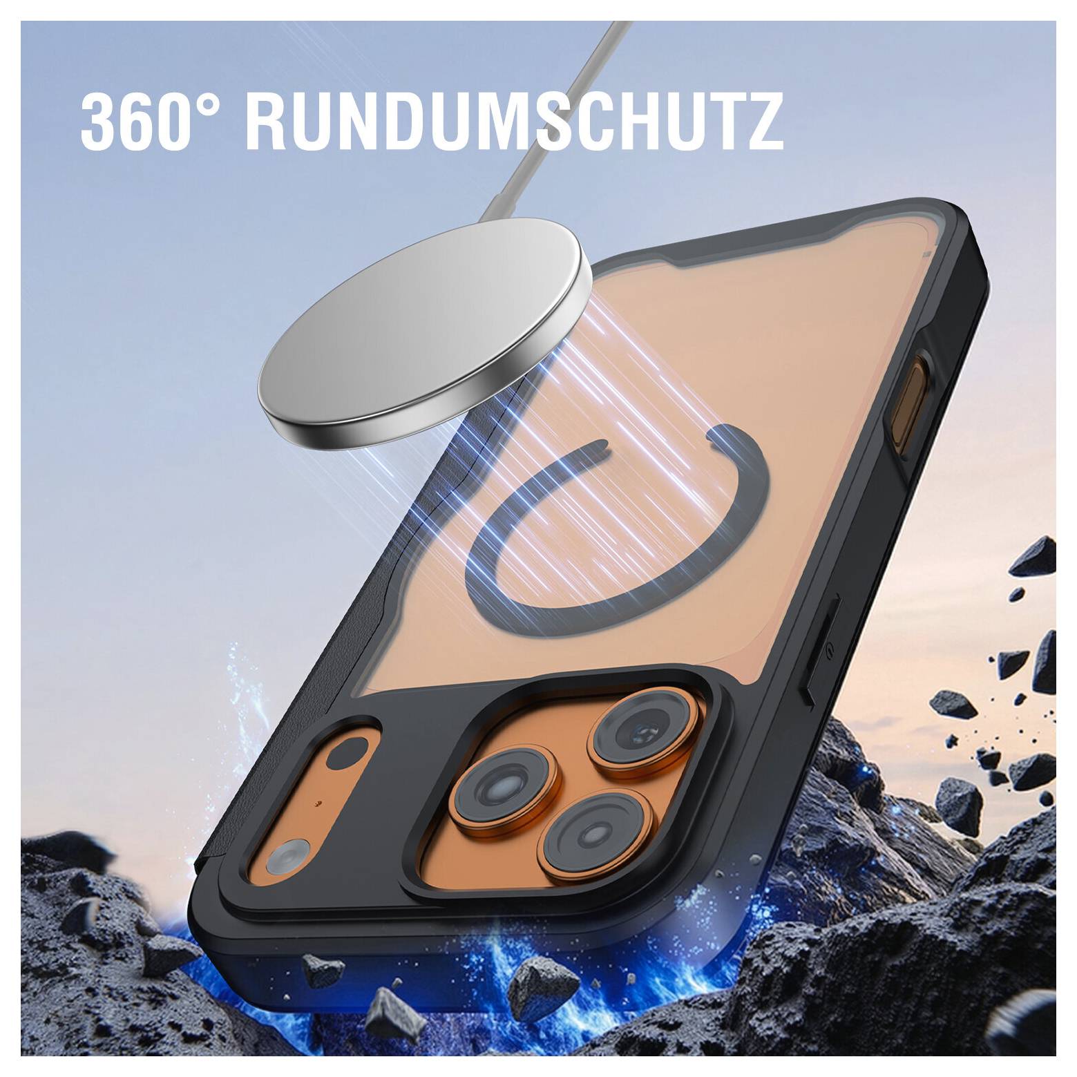 4Smarts Urban Pro Flipcase Custodia a libro Booklet Apple iPhone 18 Pro, iPhone 17 Pro Nero, Trasparente Carica induttiv-4