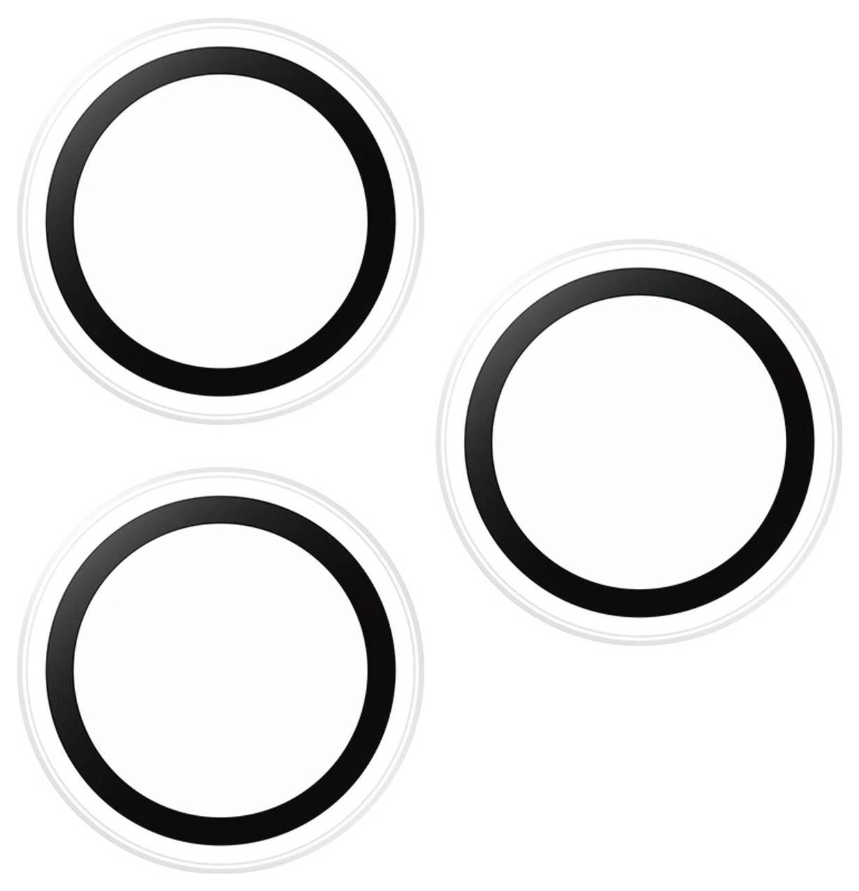 Tre cerchi vuoti con contorno nero su uno sfondo bianco, disposti in un modello triangolare.