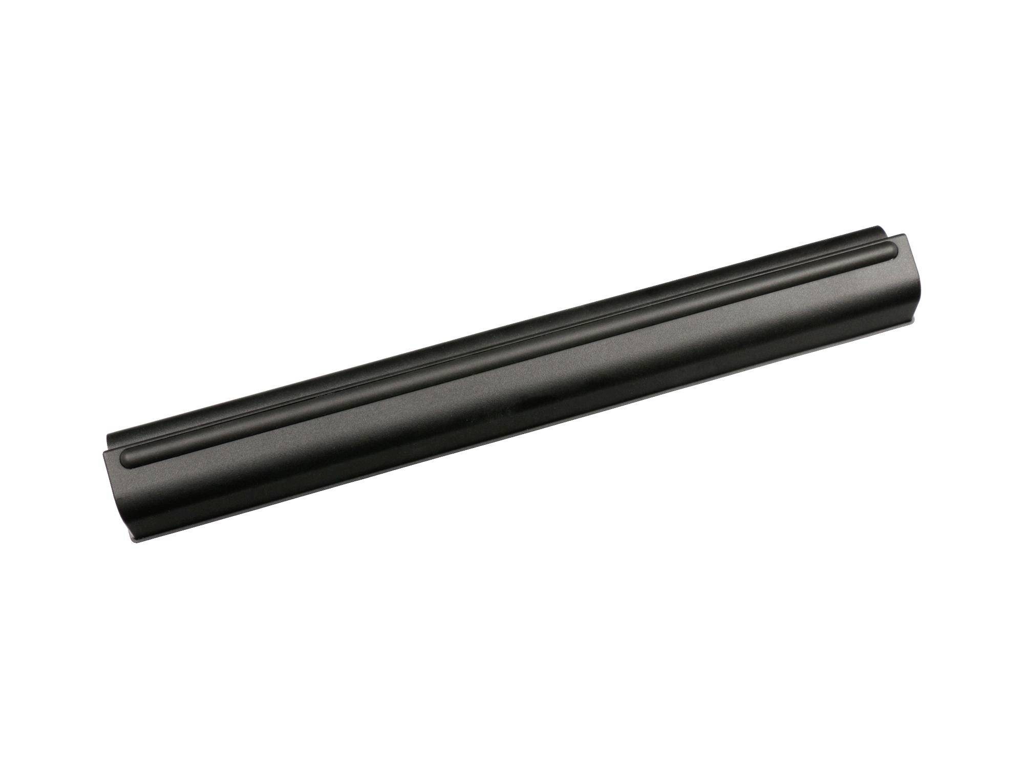 Asta o barra cilindrica nera con superficie scanalata, mostrata diagonalmente su sfondo bianco.