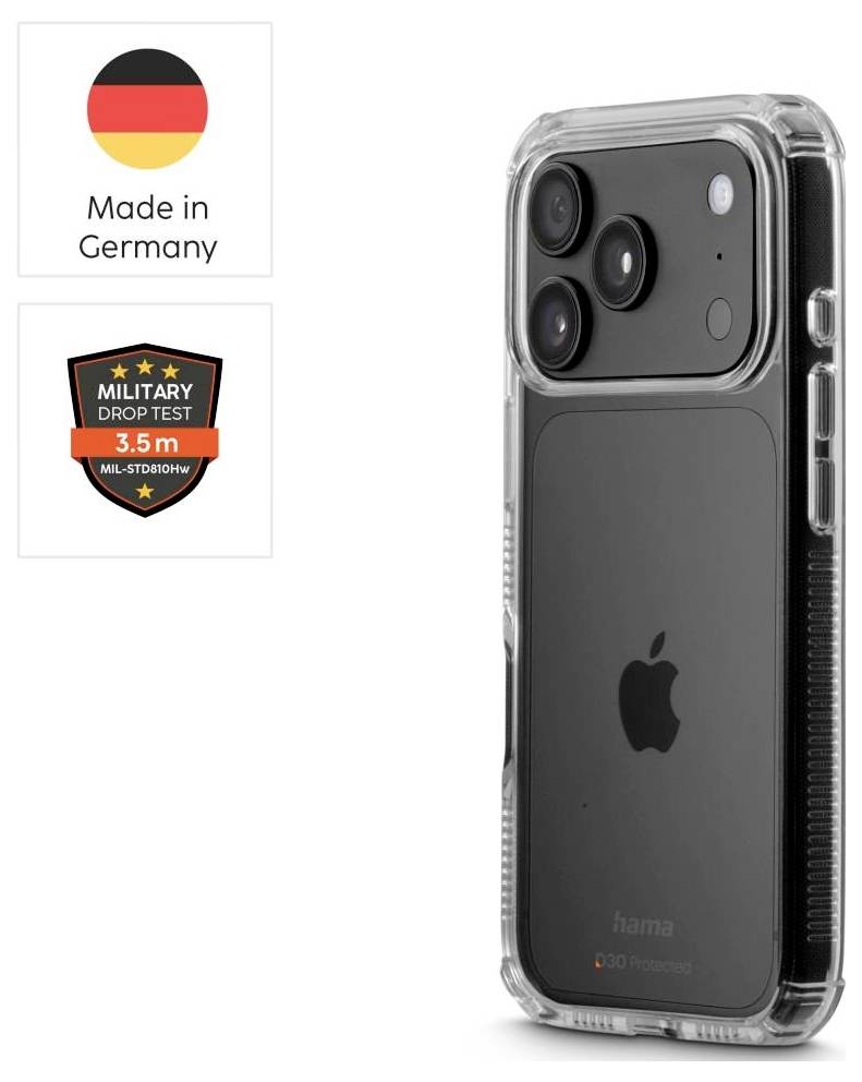 Hama Extreme Protect Cover Apple iPhone 17 Pro, iPhone 18 Pro Trasparente Carica induttiva 232440-1