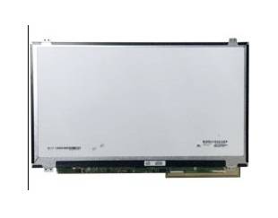 Pannello display LCD nudo visto frontalmente, con cornice argentata e striscia di connettore lungo il bordo inferiore.