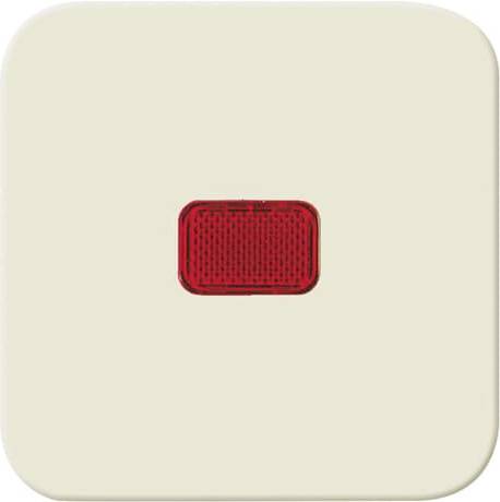 Piastra murale color crema con una piccola spia luminosa rettangolare rossa al centro.