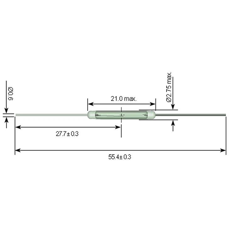StandexMeder Electronics KSK-1A52-2030 Contatto reed 1 NA 350 V DC/AC 0.5 A 50 W