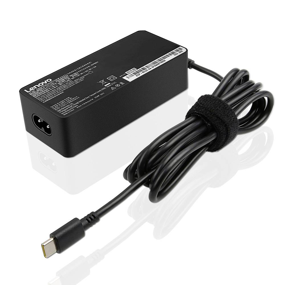 Adattatore di alimentazione per laptop Lenovo con cavo di ricarica arrotolato incorporato e connettore USB-C