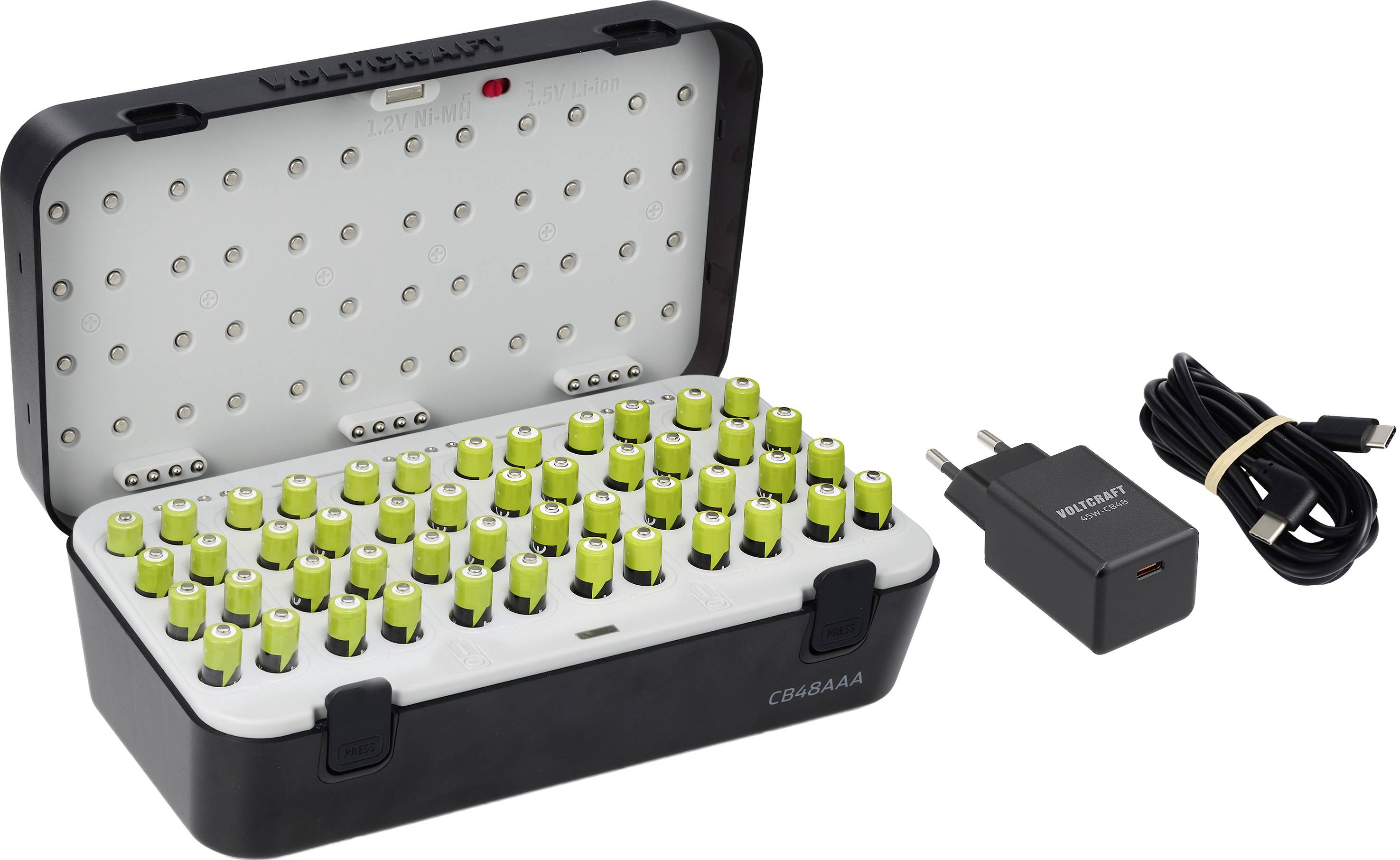 VOLTCRAFT CB48AAA Caricabatterie universale NiMH, LiIon Ministilo (AAA)