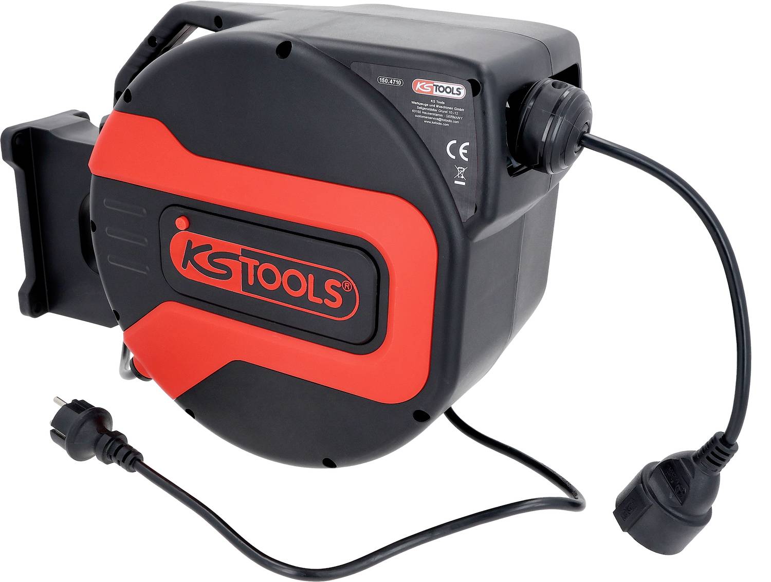 KS Tools 150.4710 Avvolgicavo da parete 15 m Nero Spina schuko-0