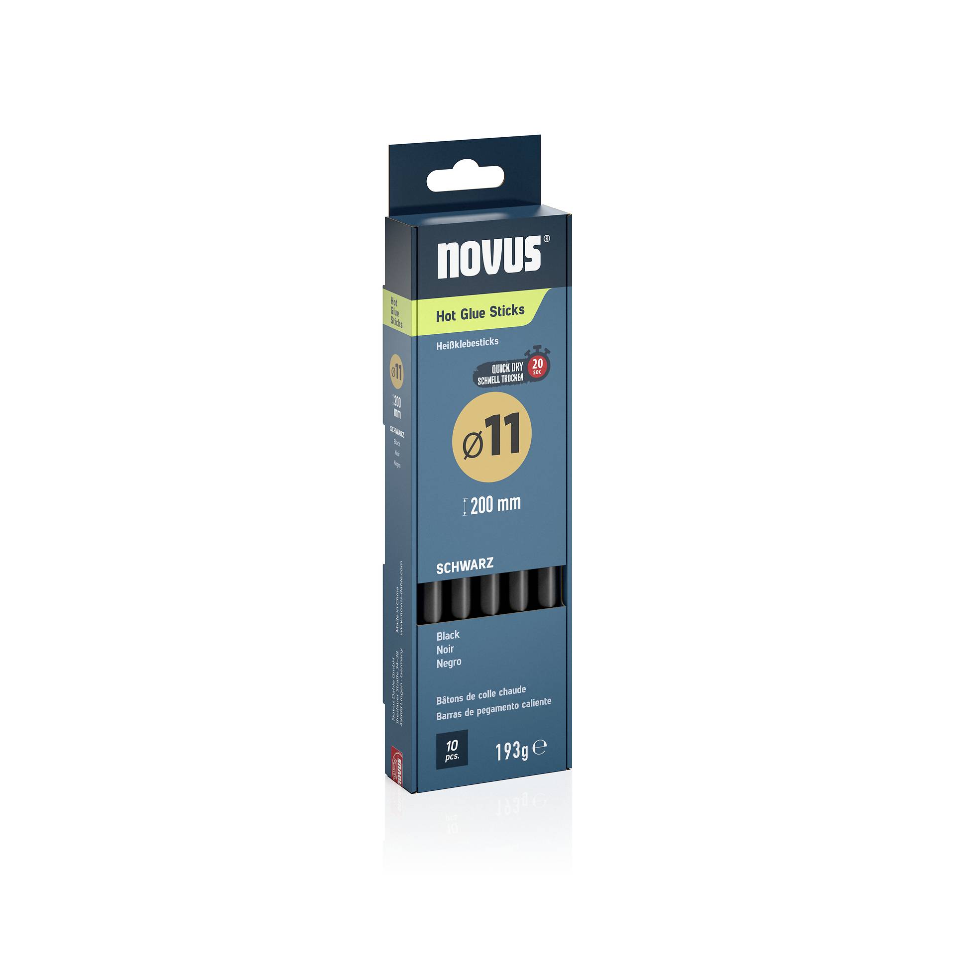 Novus Tools Stick colla a caldo 11 mm 200 mm Nero 10 pz.