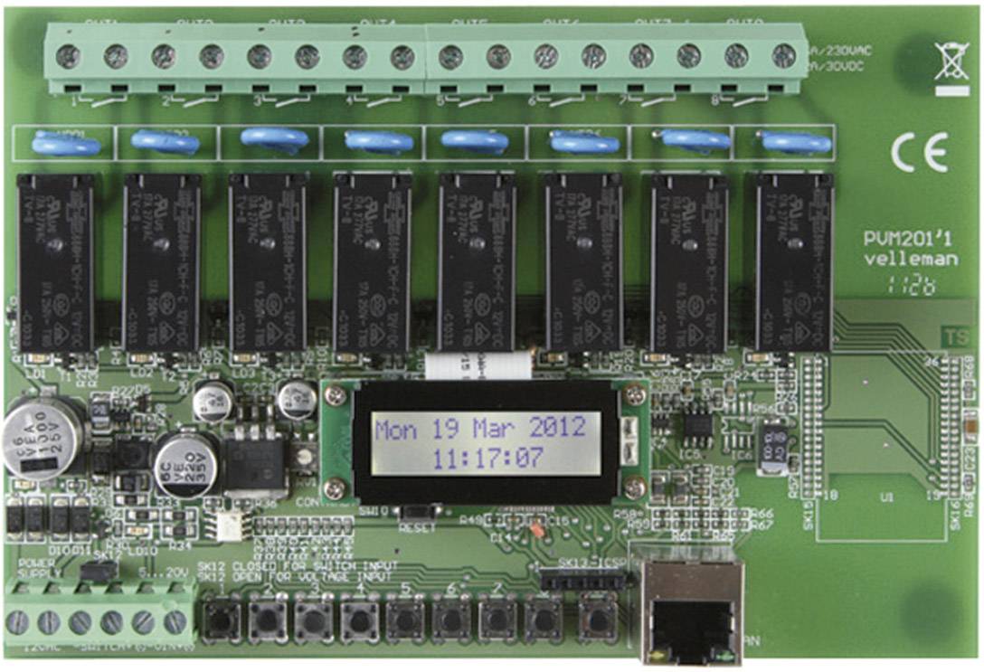 Velleman VM201 Scheda relè Componente sfuso 12 V DC/AC