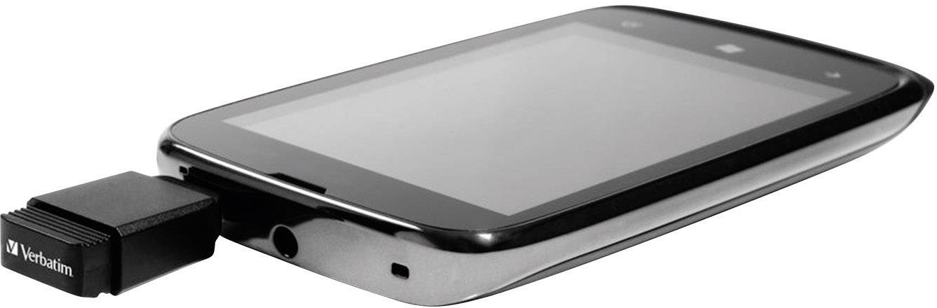 Smartphone collegato a una chiavetta USB.