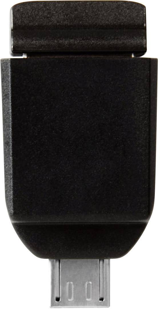 Un adattatore USB nero con spina Micro-USB.