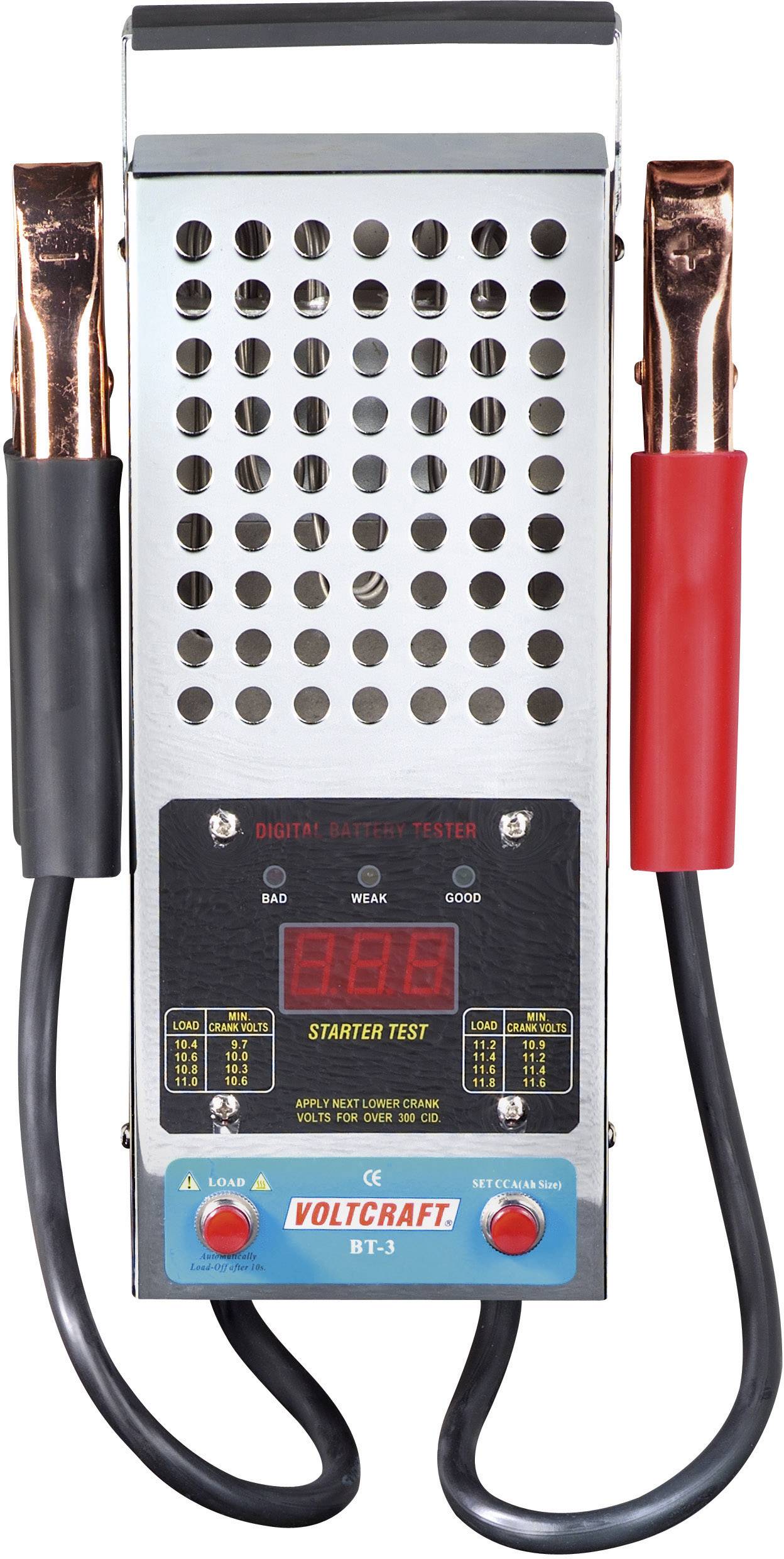VOLTCRAFT BT-3 Tester batteria per auto 12 V 295 mm x 160 mm x 85 mm