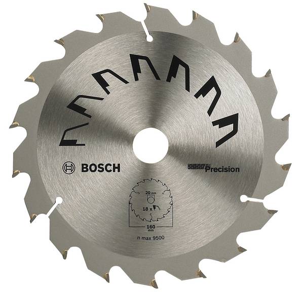Bosch Accessories Precision 2609256855 Lama circolare in metallo duro 160 x 20 mm Numero di denti: 18 1 pz.